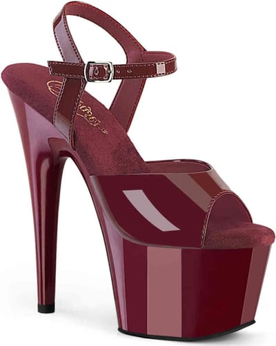Pleaser - ADORE709 Sandaal met enkelband - US 14 - 45 Shoes - Bordeaux rood