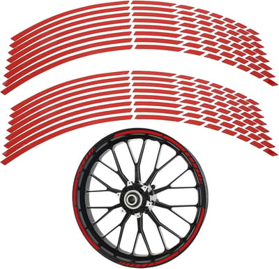 Reflecterende Velgen Stickers Set voor Motor, Fiets en Auto - Rode Velgenstickers voor Verbeterde Zichtbaarheid