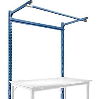 Opbouwframe met giek, Basistafel STANDAARD werktafel/werkbank UNIVERSAL/PROFI, 1500 mm, briljantblauw