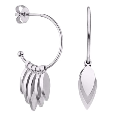 Victorious Dames Oorbellen Zilver – Druppelvormige Sierlijke Bladen – 2CM