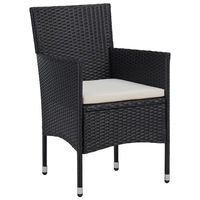 vidaXL Tuinstoelen 2 st poly rattan zwart