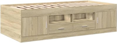 Sofa Bed met Opberglades voor Gasten 90x190 cm Sonoma Eiken