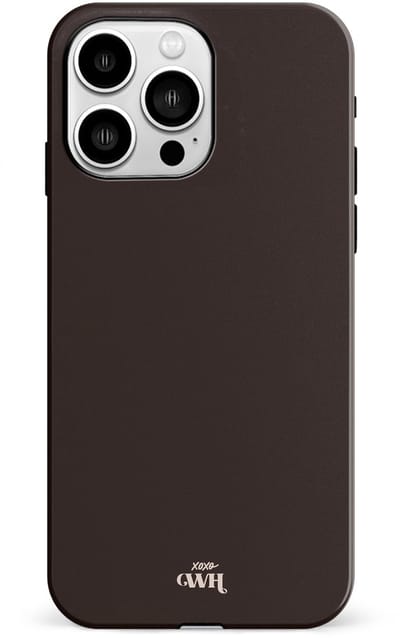 xoxo Wildhearts telefoonhoesje geschikt voor iPhone 13 Pro - Hot Chocolate - Double Layer - Hard case met dubbele beschermlaag - Beschermhoes shockproof case - Hoesje met kleur - Bruin / Donkerbruin