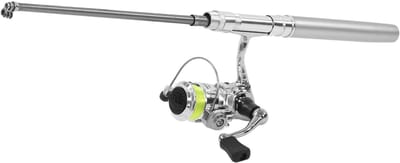 Dailygoods- Pocket Hengel Draagbaar - Mini Hengel/Reel Combo - Rotsvissen/Zeevissen/Riviervissen - Duurzaam Aluminium - Hoogwaardige Spinwiel 4,3:1 - Visstok