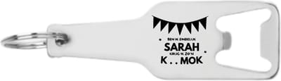 Akyol - ben ik eindelijk sarah krijg ik zon k mok flesopener - Hoera 50 jaar - familie - cadeau - 105 x 25mm