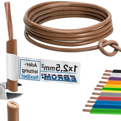 Aderleiding Bedradingskabel - Flexibele PVC Kabel - Elektrische Installaties - Meerdraads Koper - 25 mm² - Bruin