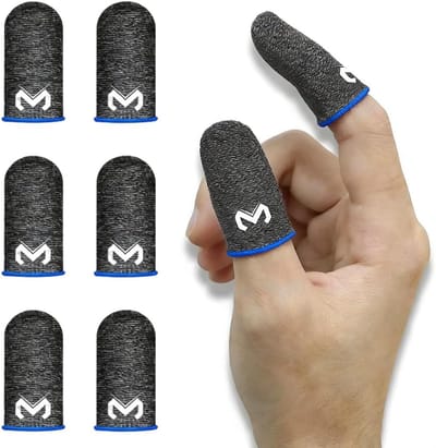 Ultragevoelige Vingersleeves voor Mobiele Gaming, Zweetbestendig en Ademend, Ideaal voor PUBG en Fortnite, 3 Paar Hybride van Koolstof en Zilvervezel