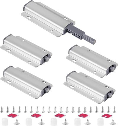 Push To Open Deursluiters - 5 Stuks Magnetische Deursluiters voor Keuken en Kasten, Inclusief Montage Schroeven en Zelfklevende Magneten voor Gemakkelijk Sluiten