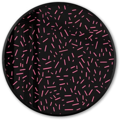 Poster in lijst Rond - Fotolijst 60x60 cm - Posters - Gaming - Streepjes - Roze - Abstract - Ronde posterlijst zwart - Decoratie - Wanddecoratie woonkamer - Muurdecoratie slaapkamer