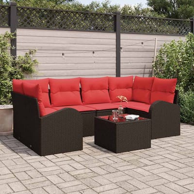 vidaXL - Tuinbank - Set - Bruin - 55 - x - 55 - x - 37 - cm - poly - rattan