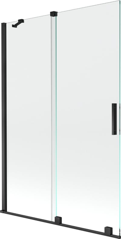 Mexen Velar badwand 2-vleugelig schuifbaar 120 x 150 , transparant, zwart - 896-120-000-01-70