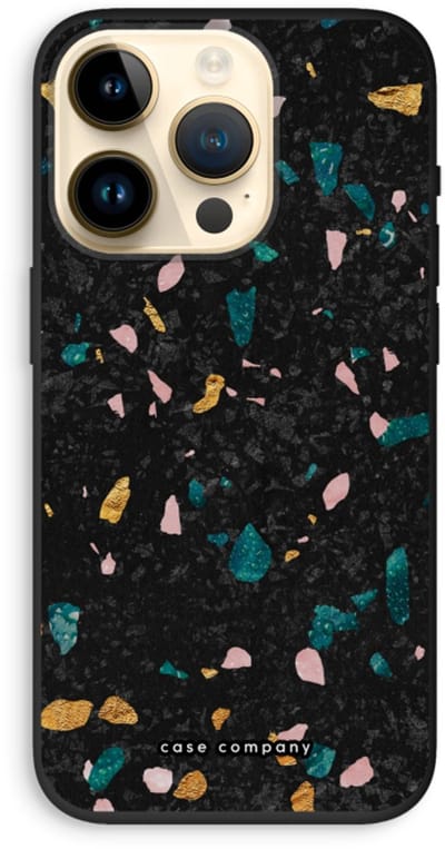 Case Company® - Hoesje geschikt voor iPhone 14 Pro hoesje - Terrazzo N°10 - Biologisch Afbreekbaar Telefoonhoesje - Bescherming alle Kanten en Schermrand