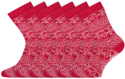 Noorse sokken | Dames sokken | Merk: Basset | Kleur: Fuchsia | Maat: 35 t/m 42 | 6 Paar