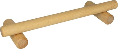QUVIO Kledingrek voor wand - Wandplank - Wandplank zwevend - Kledingrek voor babykamer - Ophangrek - Garderoberek - Kledingstang - Handdoekhouder - Handdoekrek badkamer - Hout - 10 x 30 x 6 cm (lxbxh)  - Lichtbruin