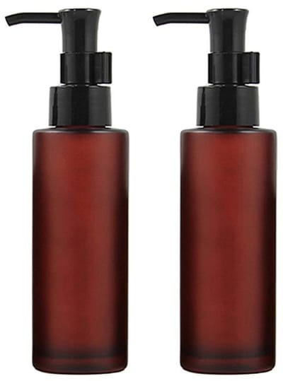 Dailygoody - Premium Frosted Glas Pomp Flessen - Cosmetische Container - Luxe Ontwerp - Rode Wijn - Lotion Dispenser - Geschikt voor Thuis en Reizen