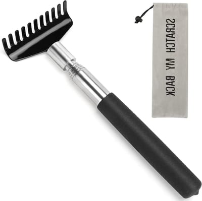 Oversized Draagbare Uitschuifbare Terug Scratcher, Verbeterde Metalen Rvs Telescopische Back Scratcher Tool Met Canvas Draagtas