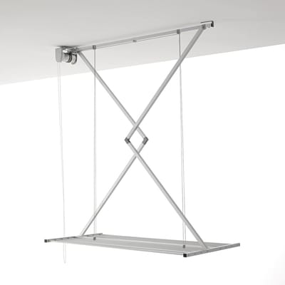 Wanddroogrek Mini Ruimtebesparend - inklapbaar - bevestiging plafond - Grijs 150 Wanddroogrek