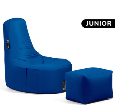 Casacomfy Gamer Junior - Zitzak met Voetbankje - Kinderen - Waterbestendig - Binnen & Buiten - Blauw