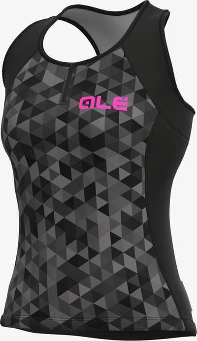 Ale Dames Fietsshirt Zonder Mouwen Solid Triangles - GrijsZwart - XXXL - Valt klein