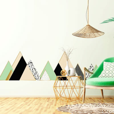 Muurstickers - Decoratie voor slaapkamer/woonkamer - Gigantische Scandinavische bergen muursticker IMATONG - 100x150cm