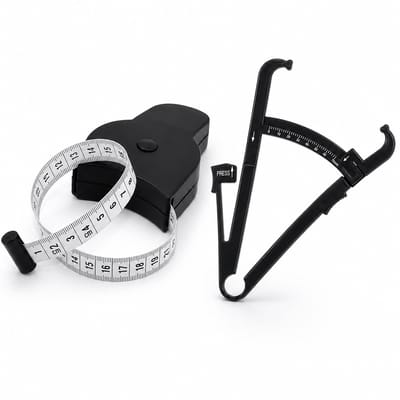 Consumerce® Huidplooimeter en Omtrekmeter - Vetpercentage Meten - Huidplooi Caliper Meter - Lichaamsvet Lengte - Omtrek Meetlint - Vet Body Mass Tape