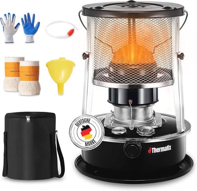 2-in-1 Petroleumkachel voor Binnen en Buiten - Energiezuinige Gasverwarming tot 2600 W - Compact en Stil voor Camping, Terras en Thuis