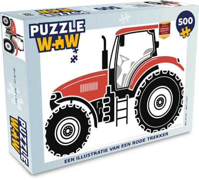 Puzzel Trekker - Rood - Zwart - Legpuzzel - Puzzel 500 stukjes