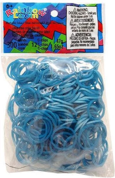 Rainbow Loom Metallic Blauw 300 st.
