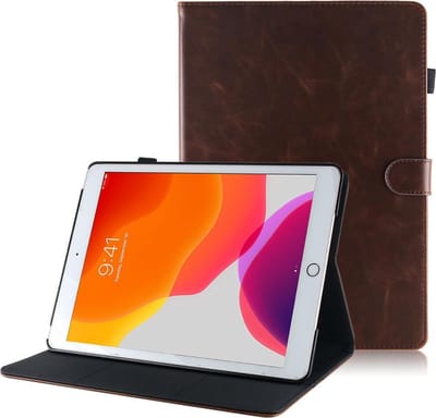 Dasaja leren hoes / case donker bruin geschikt voor iPad 10.2 (2019 / 2020 / 2021)