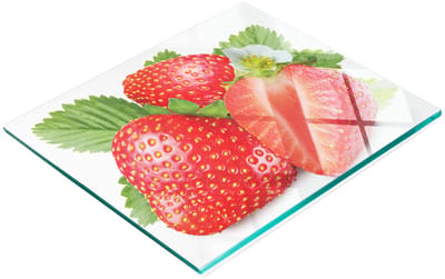 Multifunctionele decoratieve snijplank voor in de keuken met geharde aardbeienprint, 60x52 cm