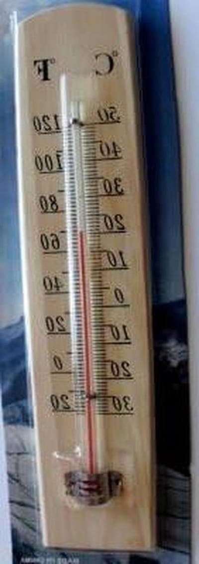 Buitenthermometer - Wandthermometer Hout - Buiten Temperatuur - Analoge Weergave - 25 cm - Houtkleur
