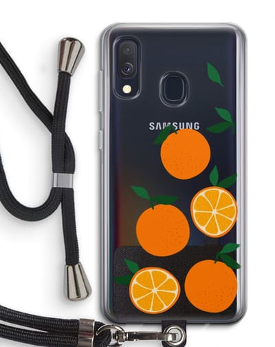 Case Company® - Hoesje met koord geschikt voor Samsung Galaxy A40 hoesje met Koord - Will you be my clementine - Telefoonhoesje met Zwart Koord - Bescherming aan alle Kanten en Over de Schermrand