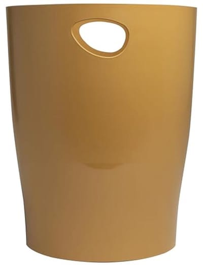 Trashcan 15 Liter met ECOBIN NeoDeco Handvatten - Koper Gouden Kleur - Ideaal voor Kantoor en Thuis