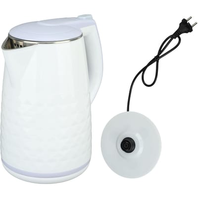 Bouilloire électrique 2000 W, double chauffe-eau en acier inoxydable de 2 L avec arrêt et ébullition automatiques L(for 6.5-9kg) blanc