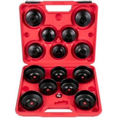 VEVOR Oliefiltersleutelset, 14-delige oliefiltersleutelset, robuuste stalen oliefiltersleutelset, 3/8 inch oliefiltersleutelset, oliefiltersleutelset