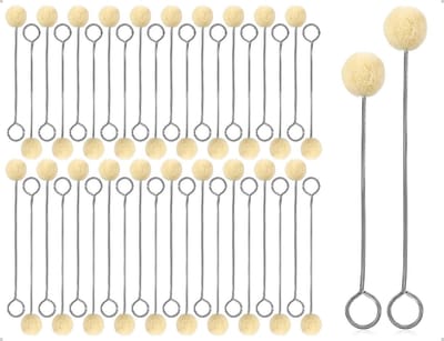 Dailygoods- Wollen Stippen Set van 40 - Applicator Pad - Wolpenseel - Metalen Handvat - Geschikt voor Kleuren en Lijmen - 12,5 cm en 15 cm