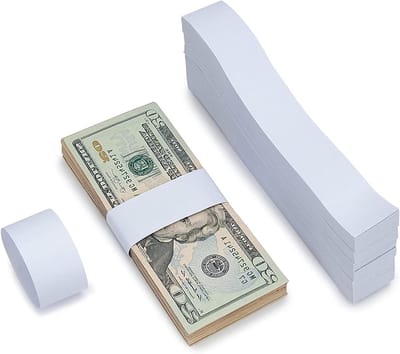 300 Zelfklevende Biljetbanden, 18 x 3 cm, Bundelstrips voor Geld, Factuur- en Muntverpakking, Organisatie van Bankbiljetten