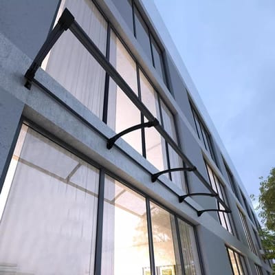 Transparante Deurluifel - Regenbescherming Buiten - Droog Buiten Blijven - Geïntegreerd Afvoerkanaal - 65 x 300 cm - Transparant Zilver