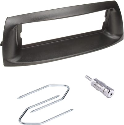 SnelShoppen - Sound-way 1 DIN Autoradio Paneel Frame Zwart met Antenne Adapter en Demontage Sleutels voor Fiat Punto 2 en 3