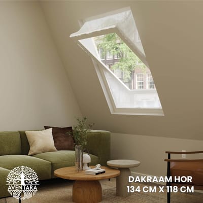 Dakraam Hor - 134 x 118 cm – Geschikt voor Velux: UK06 (GGL 74, u06) Fakro/Optilight: Maatcode 18 Insect Raamhor - Insecten Plissé - Vliegenhor – Gaas - Inbouw Zonder boren