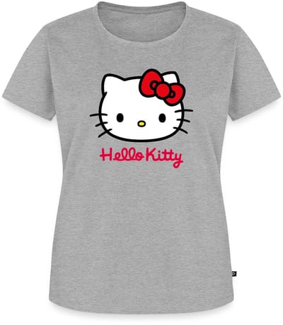 Hello Kitty Klassiek Portret Hello Kitty Tekst Premium T Shirt Dames