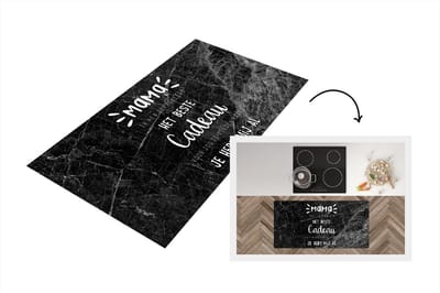 Keukenloper - Loper keuken - Spreuken - Quotes Mama Je Hebt Mij Al - Moederdag cadeautje - Mama - Cadeau - Moeder - zwart wit - 120x60 cm - Keukenloper vinyl