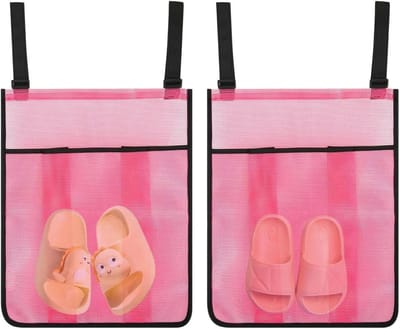 Schoenenhouder Trampoline - Opbergzak Schoenen - Buiten Spelen - Versterkte Mesh Stof - 42x33 cm - Roze