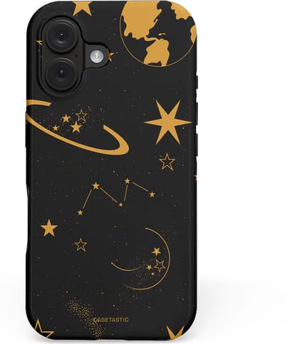 Casetastic hoesje geschikt voor Apple iPhone 16 - MagSafe - Dubbellaagse bescherming - Nachtelijk uitzicht - Fashion Case - Zwart