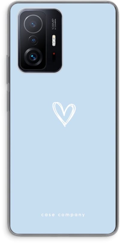 Case Company® - Hoesje geschikt voor Xiaomi 11T hoesje - Klein Hart Blauw - Soft Cover Telefoonhoesje - Bescherming aan alle Kanten en Schermrand