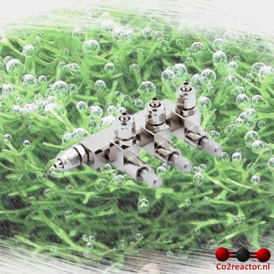 Oxyturbo CO2 aquarium 3-weg verdeler, naaldventielen, 4/6mm, koppelbaar
