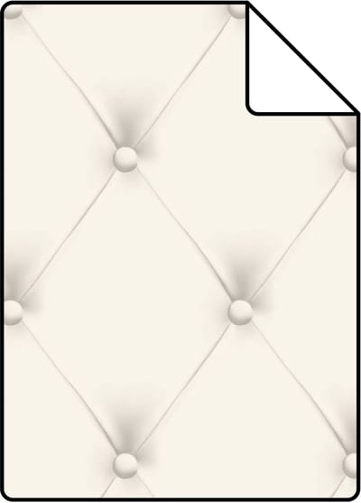 Proefstaal Origin Wallcoverings behang gecapitonneerd wit en lichtgrijs - 26,5 x 21 cm - 346832-S