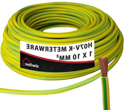Aardingskabel PVC - Flexibele aderkabel - Stroomverdeling - Fijndradig koper klasse 5 - 10 mm² - Groen-geel