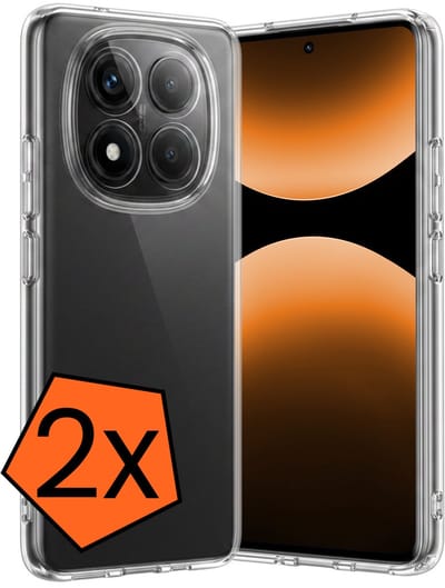 Hoes - 2 Stuks - Geschikt voor Xiaomi Redmi Note 14 Pro - Sterk & Shockproof - Case Siliconen - Back Cover - Telefoon Hoes - Transparant