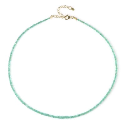 Cavill - Zilveren halsketting - 925 Sterling zilver verguld - 23 669 ct natuurlijke Rwanda smaragd - verstelbaar 45-50 cm - elegante luxe damesketting